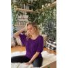 imageLock and Love Womens Versatile Casual Short Sleeve Dolman Top  Loose Fit Boat Neck ampamp VNeck TShirtWt742darkpurple