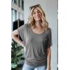 imageLock and Love Womens Versatile Casual Short Sleeve Dolman Top  Loose Fit Boat Neck ampamp VNeck TShirtWt742hdg