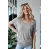 imageLock and Love Womens Versatile Casual Short Sleeve Dolman Top  Loose Fit Boat Neck ampamp VNeck TShirtWt742heathergrey