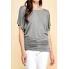 imageLock and Love Womens Versatile Casual Short Sleeve Dolman Top  Loose Fit Boat Neck ampamp VNeck TShirtWt742heathergrey
