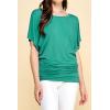 imageLock and Love Womens Versatile Casual Short Sleeve Dolman Top  Loose Fit Boat Neck ampamp VNeck TShirtWt742jade
