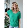 imageLock and Love Womens Versatile Casual Short Sleeve Dolman Top  Loose Fit Boat Neck ampamp VNeck TShirtWt742jade