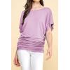 imageLock and Love Womens Versatile Casual Short Sleeve Dolman Top  Loose Fit Boat Neck ampamp VNeck TShirtWt742lavender
