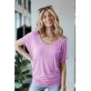 imageLock and Love Womens Versatile Casual Short Sleeve Dolman Top  Loose Fit Boat Neck ampamp VNeck TShirtWt742lavender