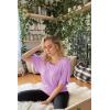 imageLock and Love Womens Versatile Casual Short Sleeve Dolman Top  Loose Fit Boat Neck ampamp VNeck TShirtWt742lavender