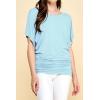 imageLock and Love Womens Versatile Casual Short Sleeve Dolman Top  Loose Fit Boat Neck ampamp VNeck TShirtWt742lightblue