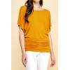 imageLock and Love Womens Versatile Casual Short Sleeve Dolman Top  Loose Fit Boat Neck ampamp VNeck TShirtWt742mustard