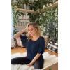 imageLock and Love Womens Versatile Casual Short Sleeve Dolman Top  Loose Fit Boat Neck ampamp VNeck TShirtWt742navy