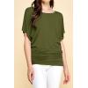 imageLock and Love Womens Versatile Casual Short Sleeve Dolman Top  Loose Fit Boat Neck ampamp VNeck TShirtWt742olive