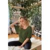 imageLock and Love Womens Versatile Casual Short Sleeve Dolman Top  Loose Fit Boat Neck ampamp VNeck TShirtWt742olive