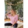 imageLock and Love Womens Versatile Casual Short Sleeve Dolman Top  Loose Fit Boat Neck ampamp VNeck TShirtWt742pink