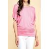 imageLock and Love Womens Versatile Casual Short Sleeve Dolman Top  Loose Fit Boat Neck ampamp VNeck TShirtWt742pink