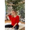 imageLock and Love Womens Versatile Casual Short Sleeve Dolman Top  Loose Fit Boat Neck ampamp VNeck TShirtWt742red
