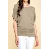 imageLock and Love Womens Versatile Casual Short Sleeve Dolman Top  Loose Fit Boat Neck ampamp VNeck TShirtWt742taupe