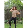 imageLock and Love Womens Versatile Casual Short Sleeve Dolman Top  Loose Fit Boat Neck ampamp VNeck TShirtWt742taupe