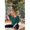 imageLock and Love Womens Versatile Casual Short Sleeve Dolman Top  Loose Fit Boat Neck ampamp VNeck TShirtWt742teal