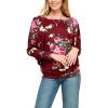 imageLock and Love Womens Casual Flowy Draped Long Sleeve Batwing Dolman Top  Soft ampamp Comfortable Loose Fit PulloverWt826winefloral