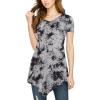 imageLock and Love Womens Short Sleeve All Over TieDye Ombre Tunic ShirtWt1063whiteblack