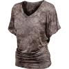 imageLock and Love Womens Short Sleeve Crew NeckV Neck TieDye Dolman Tunic TopWt1114brown