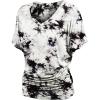 imageLock and Love Womens Short Sleeve Crew NeckV Neck TieDye Dolman Tunic TopWt1114whiteblack