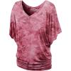 imageLock and Love Womens Short Sleeve Crew NeckV Neck TieDye Dolman Tunic TopWt1116wine