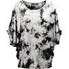 imageLock and Love Womens Solid Scoop Neck Short Sleeve Loose Blouse Batwing Dolman Top OversizeWt1096whiteblack