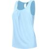 imageLock and Love Womens Summer Sleeveless Pleated Back Closure Casual Tank TopsWt2315aqua