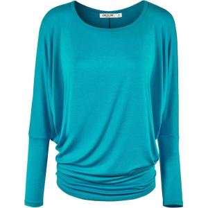 imageLock and Love Womens Casual Flowy Draped Long Sleeve Batwing Dolman Top  Soft ampamp Comfortable Loose Fit PulloverWt826jade