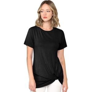 imageLock and Love Womens Casual Shirts Twist Knot Tunics TopsWt2312black