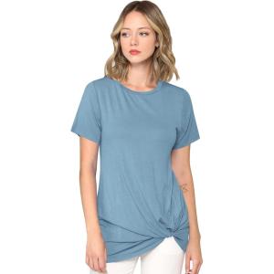 imageLock and Love Womens Casual Shirts Twist Knot Tunics TopsWt2312denim