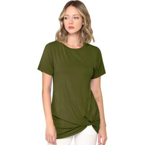 imageLock and Love Womens Casual Shirts Twist Knot Tunics TopsWt2312olive