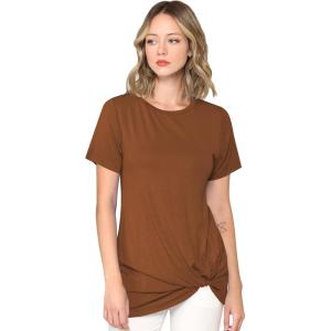 imageLock and Love Womens Casual Shirts Twist Knot Tunics TopsWt2312rust
