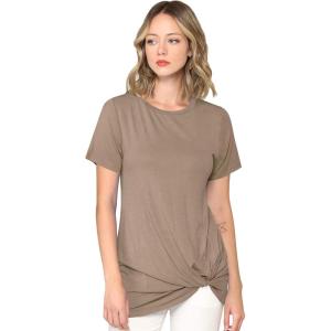 imageLock and Love Womens Casual Shirts Twist Knot Tunics TopsWt2312taupe