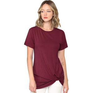 imageLock and Love Womens Casual Shirts Twist Knot Tunics TopsWt2312wine