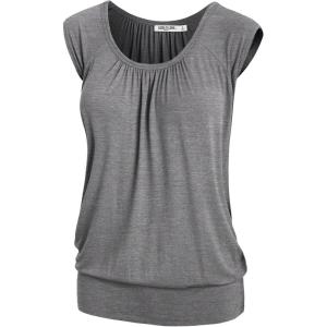 imageLock and Love Womens Scoop Neck Short Sleeve SolidPrintDipDye Sweetheart Top S3XL Plus SizeWt1054hdg