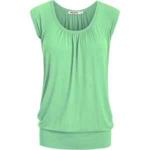 imageLock and Love Womens Scoop Neck Short Sleeve SolidPrintDipDye Sweetheart Top S3XL Plus SizeWt1054mint