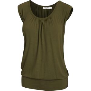 imageLock and Love Womens Scoop Neck Short Sleeve SolidPrintDipDye Sweetheart Top S3XL Plus SizeWt1054olive