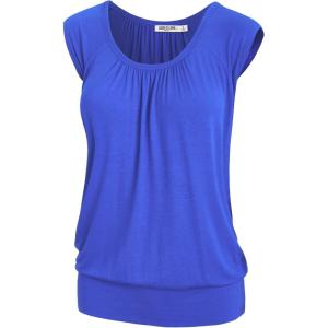 imageLock and Love Womens Scoop Neck Short Sleeve SolidPrintDipDye Sweetheart Top S3XL Plus SizeWt1054royalbrite