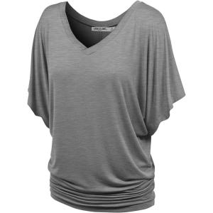 imageLock and Love Womens Short Sleeve Crew NeckV Neck TieDye Dolman Tunic TopWt1038hdg