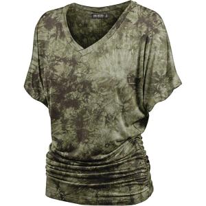 imageLock and Love Womens Short Sleeve Crew NeckV Neck TieDye Dolman Tunic TopWt1114olive