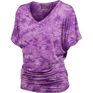 imageLock and Love Womens Short Sleeve Crew NeckV Neck TieDye Dolman Tunic TopWt1114purple
