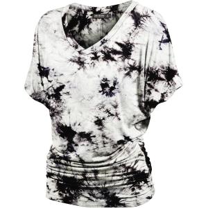 imageLock and Love Womens Short Sleeve Crew NeckV Neck TieDye Dolman Tunic TopWt1114whiteblack