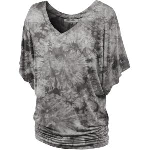 imageLock and Love Womens Short Sleeve Crew NeckV Neck TieDye Dolman Tunic TopWt1116brown