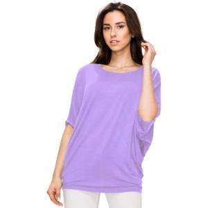imageLock and Love Womens Solid Scoop Neck Short Sleeve Loose Blouse Batwing Dolman Top OversizeWt1073lilac