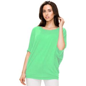 imageLock and Love Womens Solid Scoop Neck Short Sleeve Loose Blouse Batwing Dolman Top OversizeWt1073mint
