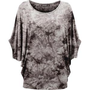 imageLock and Love Womens Solid Scoop Neck Short Sleeve Loose Blouse Batwing Dolman Top OversizeWt1096brown