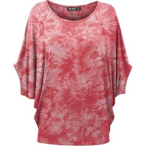 imageLock and Love Womens Solid Scoop Neck Short Sleeve Loose Blouse Batwing Dolman Top OversizeWt1096coral