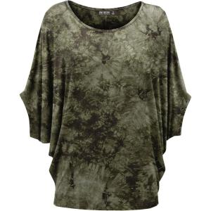imageLock and Love Womens Solid Scoop Neck Short Sleeve Loose Blouse Batwing Dolman Top OversizeWt1096olive
