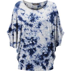 imageLock and Love Womens Solid Scoop Neck Short Sleeve Loose Blouse Batwing Dolman Top OversizeWt1096whitenavy