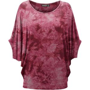imageLock and Love Womens Solid Scoop Neck Short Sleeve Loose Blouse Batwing Dolman Top OversizeWt1096wine